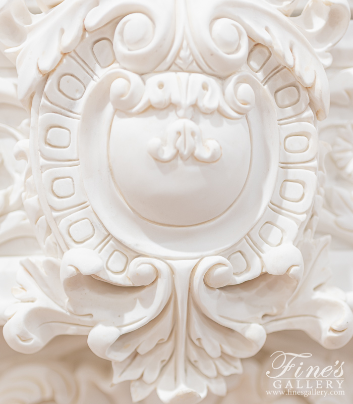 Marble Fireplaces  - Elaborate Italian Style Mantel With Deep Relief  - MFP-2413