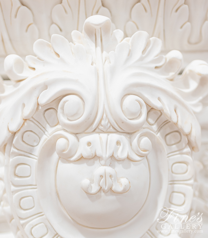 Marble Fireplaces  - Elaborate Italian Style Mantel With Deep Relief  - MFP-2413