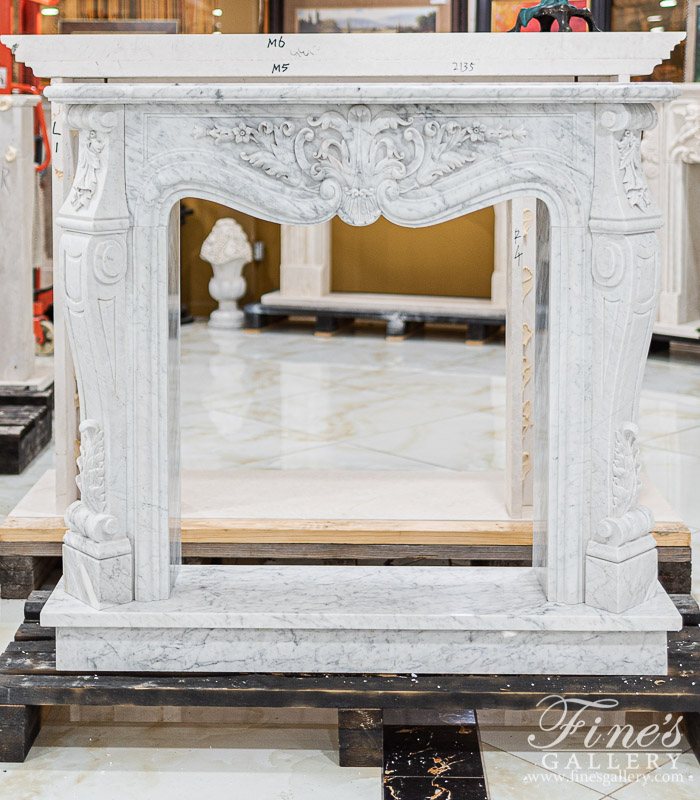 Marble Fireplaces  - 51 Inch Wide Carrara Marble Fireplace Mantel - MFP-2417