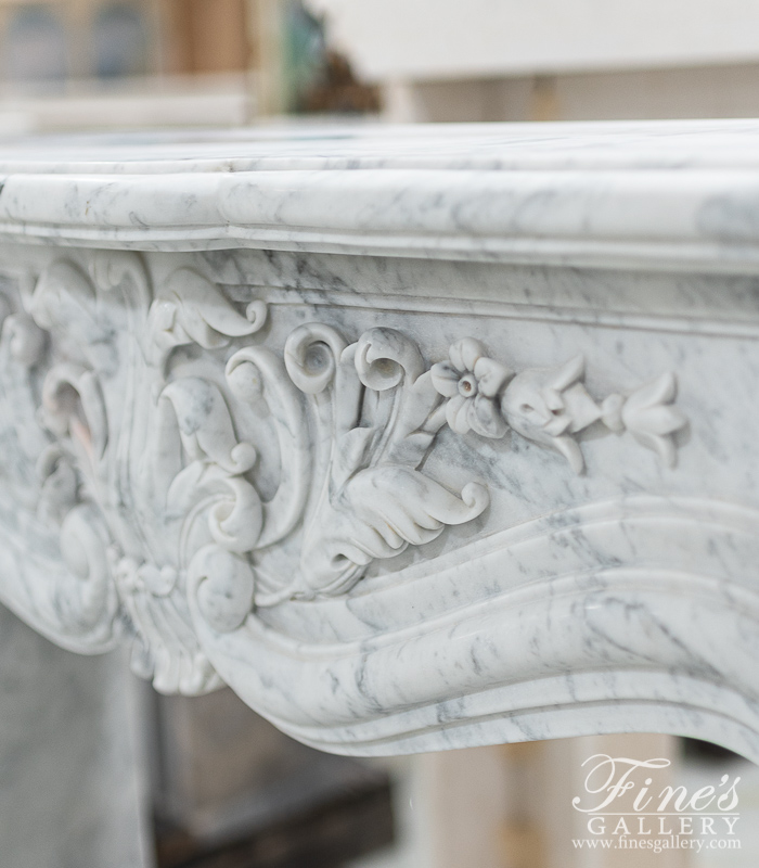 Marble Fireplaces  - 51 Inch Wide Carrara Marble Fireplace Mantel - MFP-2417