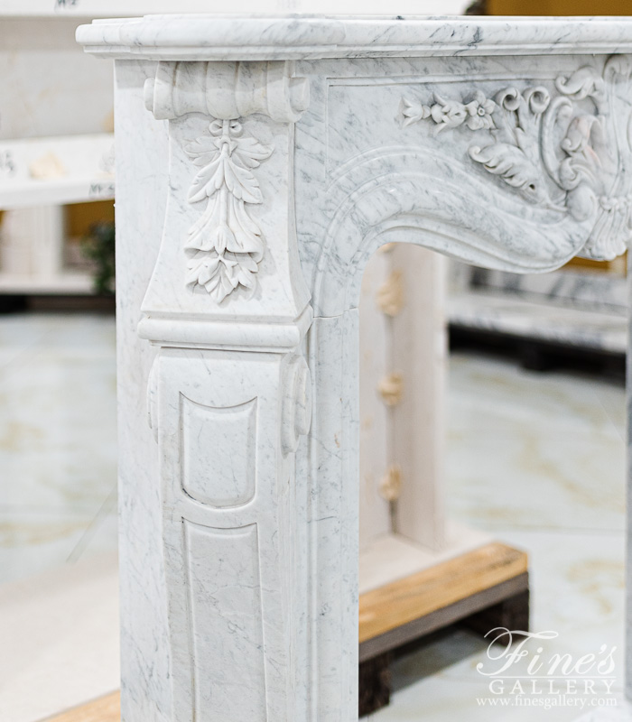 Marble Fireplaces  - 51 Inch Wide Carrara Marble Fireplace Mantel - MFP-2417