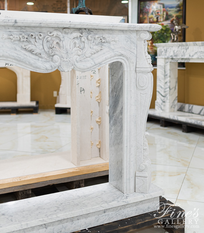 Marble Fireplaces  - 51 Inch Wide Carrara Marble Fireplace Mantel - MFP-2417