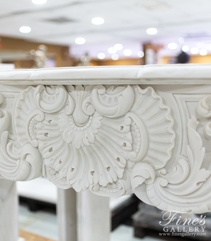 Marble Fireplaces  - Extra Deep Relief French Versailles Supreme Marble Fireplace Mantel - MFP-2431