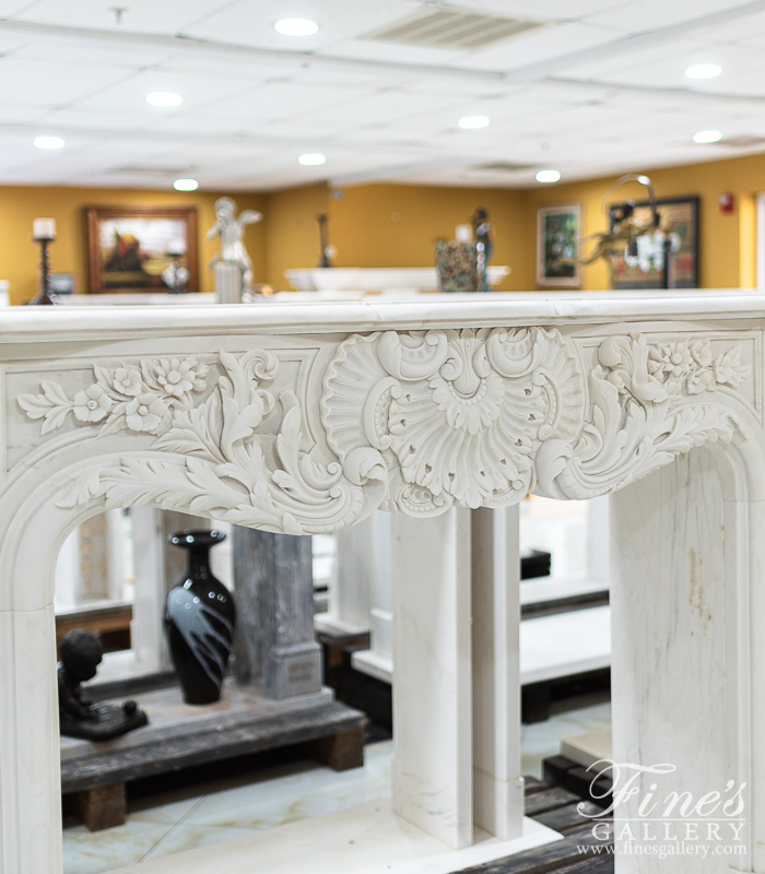 Marble Fireplaces  - Extra Deep Relief French Versailles Supreme Marble Fireplace Mantel - MFP-2431