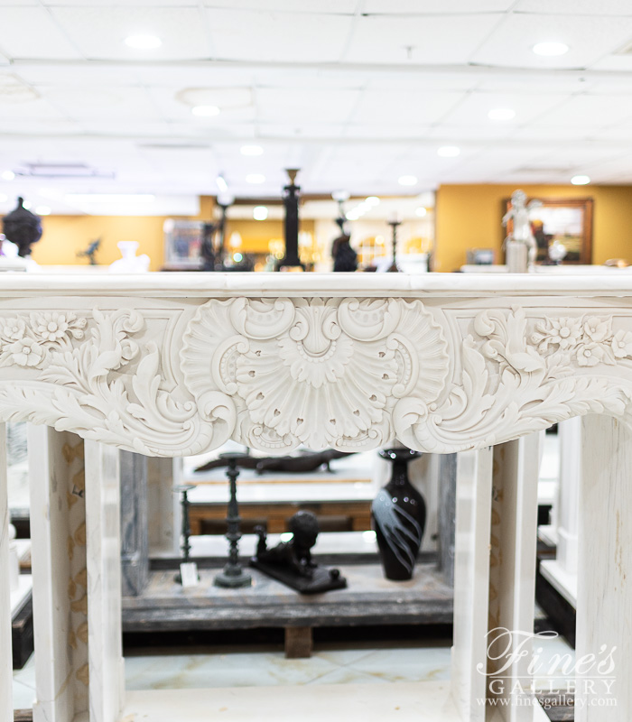 Marble Fireplaces  - Extra Deep Relief French Versailles Supreme Marble Fireplace Mantel - MFP-2431