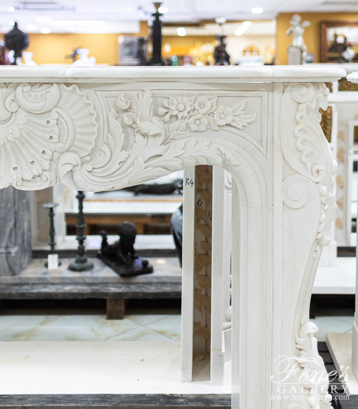 Marble Fireplaces  - Extra Deep Relief French Versailles Supreme Marble Fireplace Mantel - MFP-2431