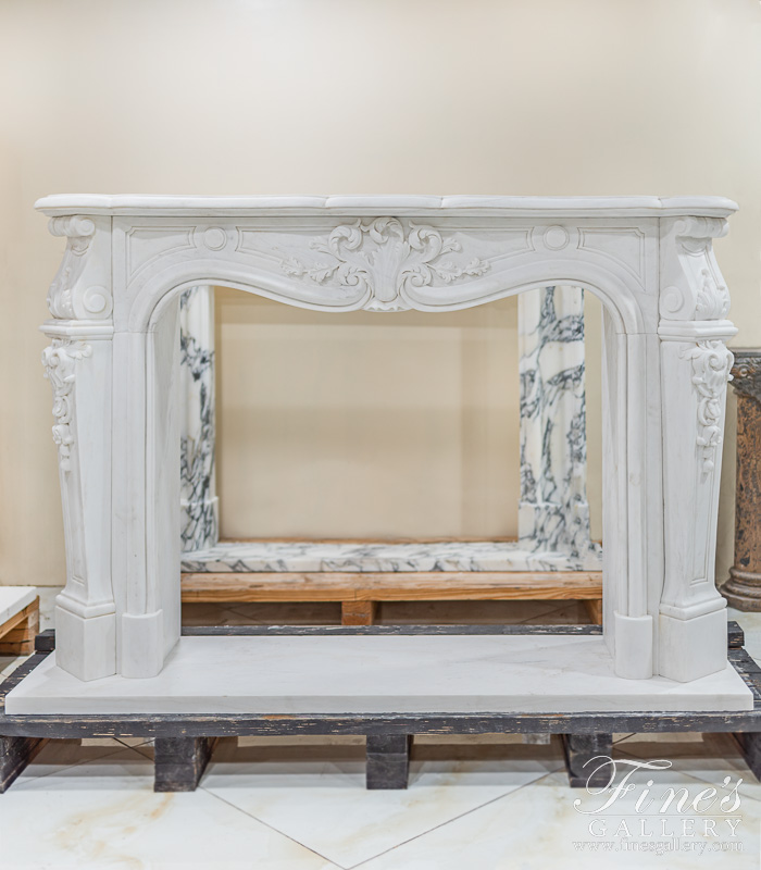 Marble Fireplaces  - Louis XVII French Style Marble Fireplace Mantel - MFP-2443