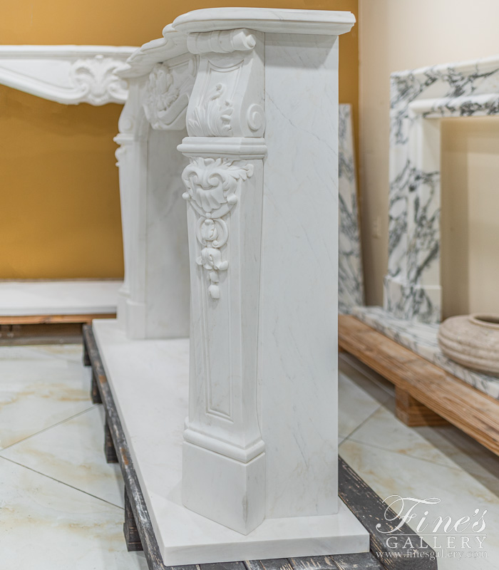 Marble Fireplaces  - Louis XVII French Style Marble Fireplace Mantel - MFP-2443