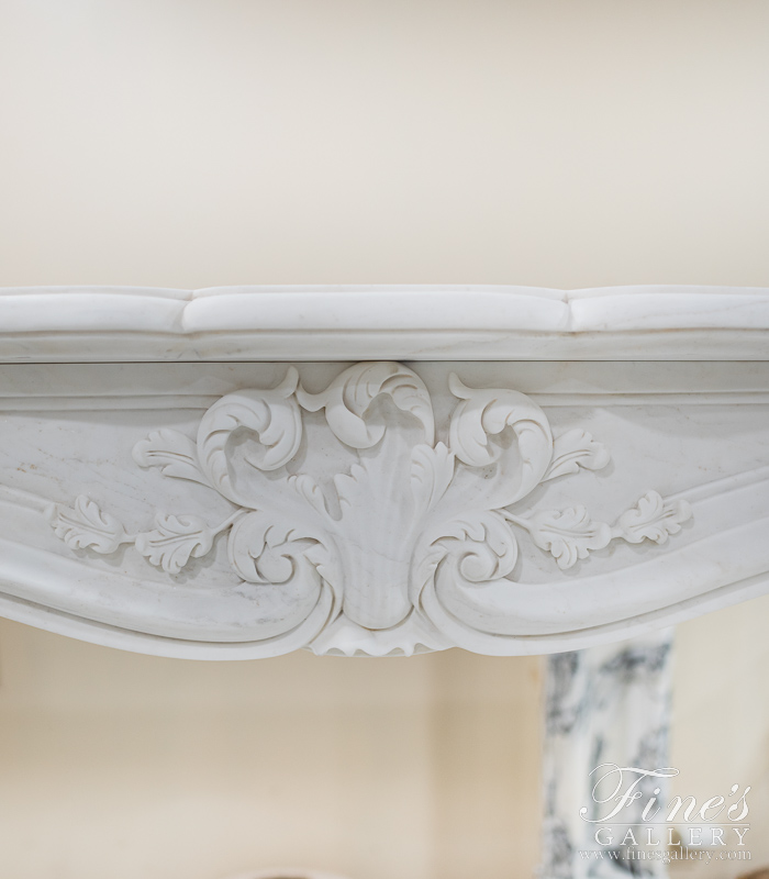 Marble Fireplaces  - Louis XVII French Style Marble Fireplace Mantel - MFP-2443