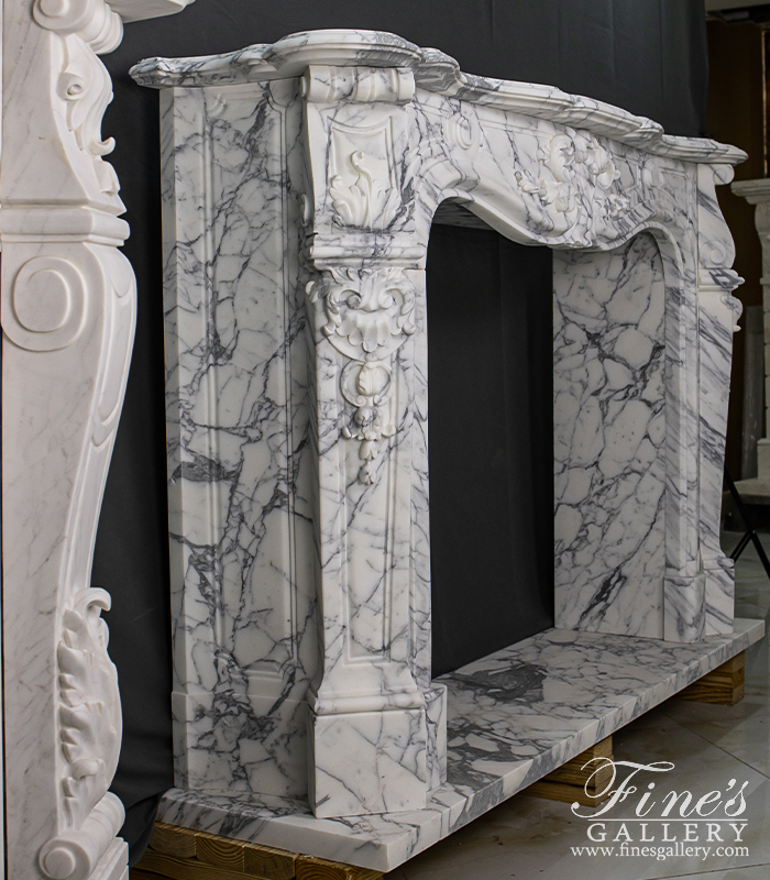 Marble Fireplaces  - Rare Louis XV French Itailan Calacatta Marble Fireplace Mantel - MFP-2444