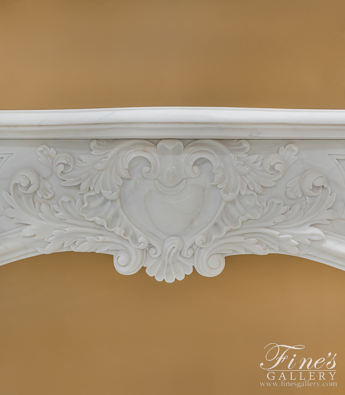 Marble Fireplaces  - Rare Louis XV French Statuary White Marble Fireplace Mantel - MFP-2467