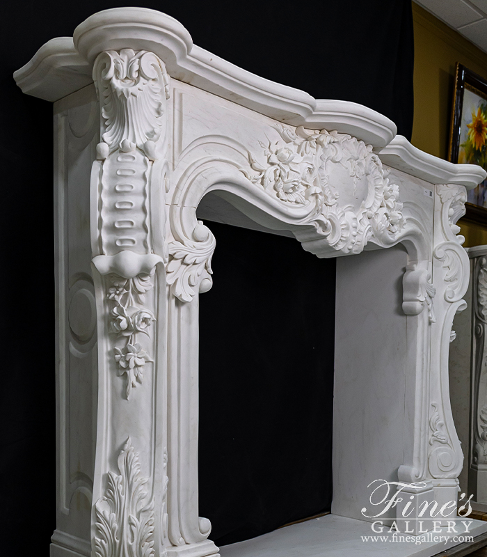 Marble Fireplaces  - Regal Rococo Marble Fireplace Mantel - MFP-2470