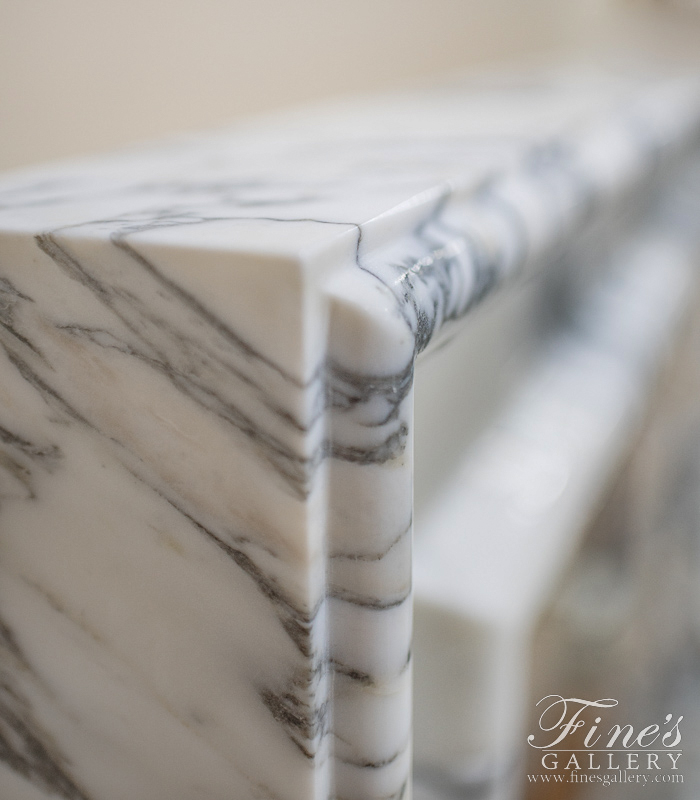 Marble Fireplaces  - Bolection Style Fireplace Mantel In Italian Arabascato Marble - MFP-2480