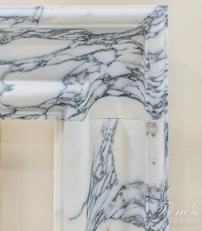 Marble Fireplaces  - Bolection Style Fireplace Mantel In Italian Arabascato Marble - MFP-2480