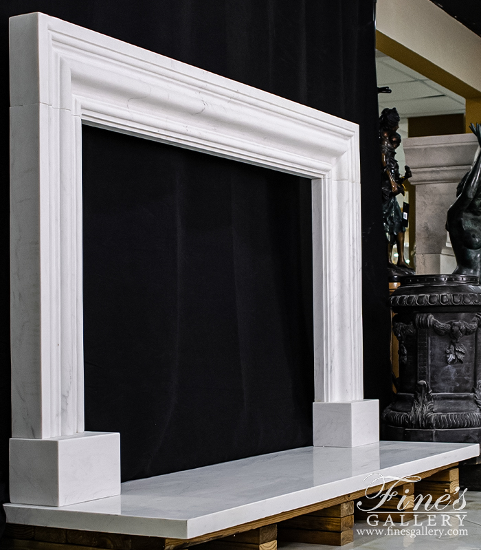 Search Result For Marble Fireplaces  - Oversized Bolection Style Marble Fireplace Mantel In Statuary White Marble - MFP-2484