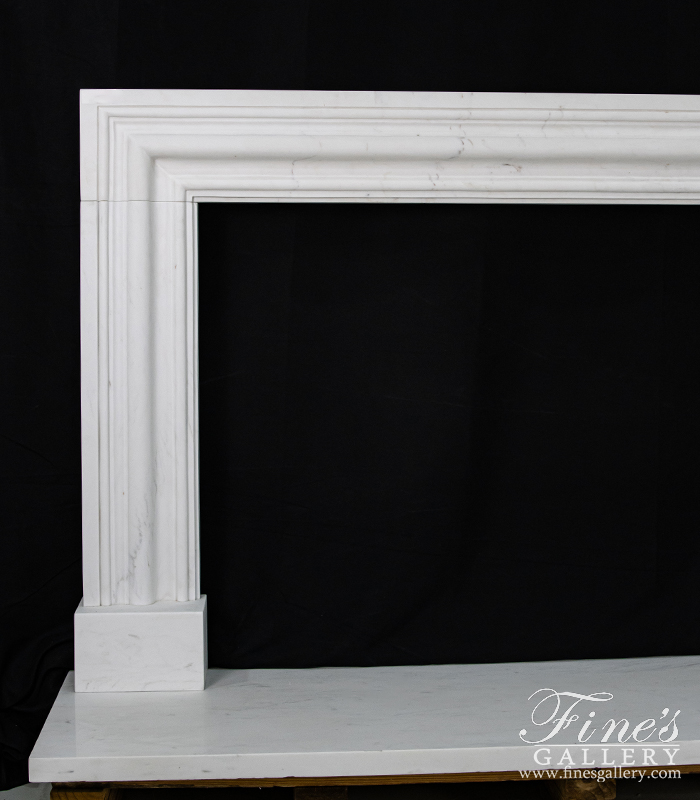 Search Result For Marble Fireplaces  - Oversized Bolection Style Marble Fireplace Mantel In Statuary White Marble - MFP-2484