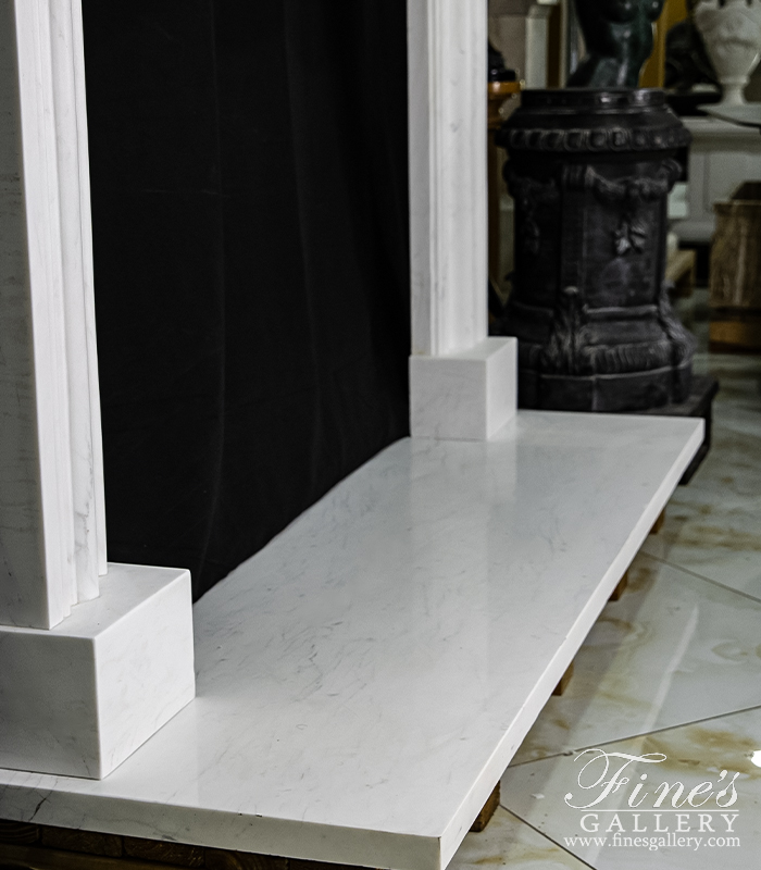 Search Result For Marble Fireplaces  - Oversized Bolection Style Marble Fireplace Mantel In Statuary White Marble - MFP-2484