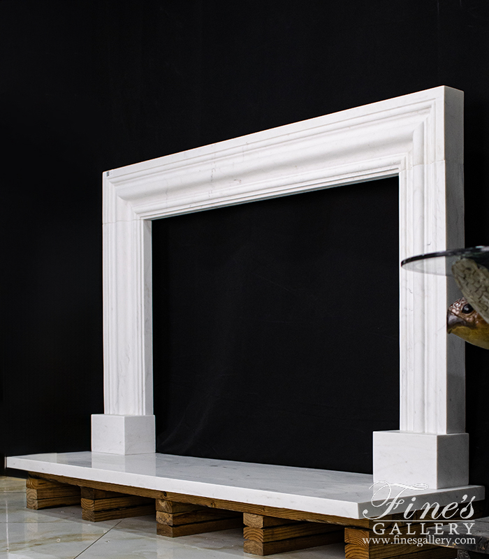 Search Result For Marble Fireplaces  - Oversized Bolection Style Marble Fireplace Mantel In Statuary White Marble - MFP-2484