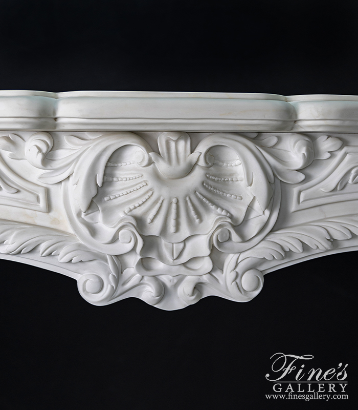 Marble Fireplaces  - Rare French Style Fireplace Mantel In Statuary White Marble - MFP-2496