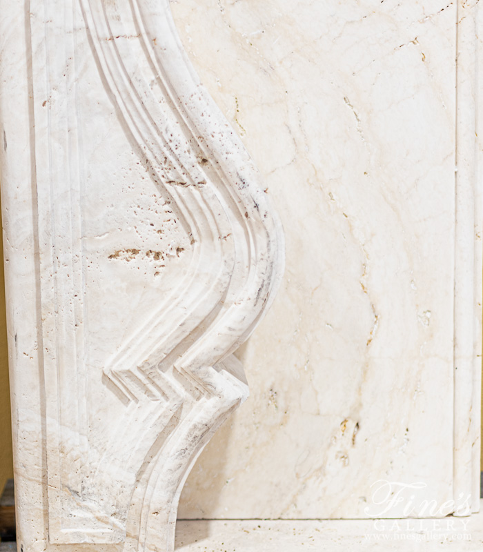 Marble Fireplaces  - Rare Coastal Style Fireplace Mantel In Roman Travertine - MFP-2500