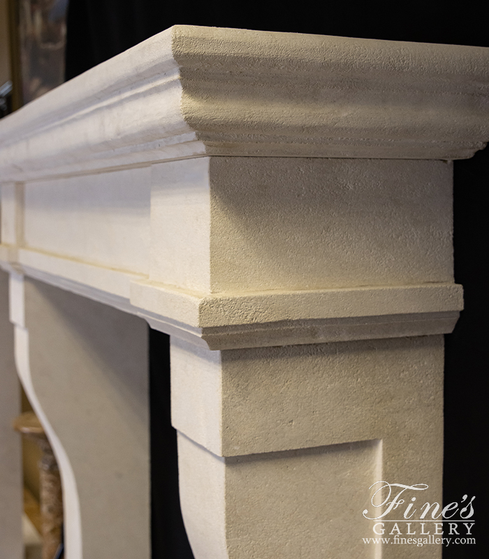Marble Fireplaces  - Rustic French Limestone Fireplace Mantel - MFP-2511