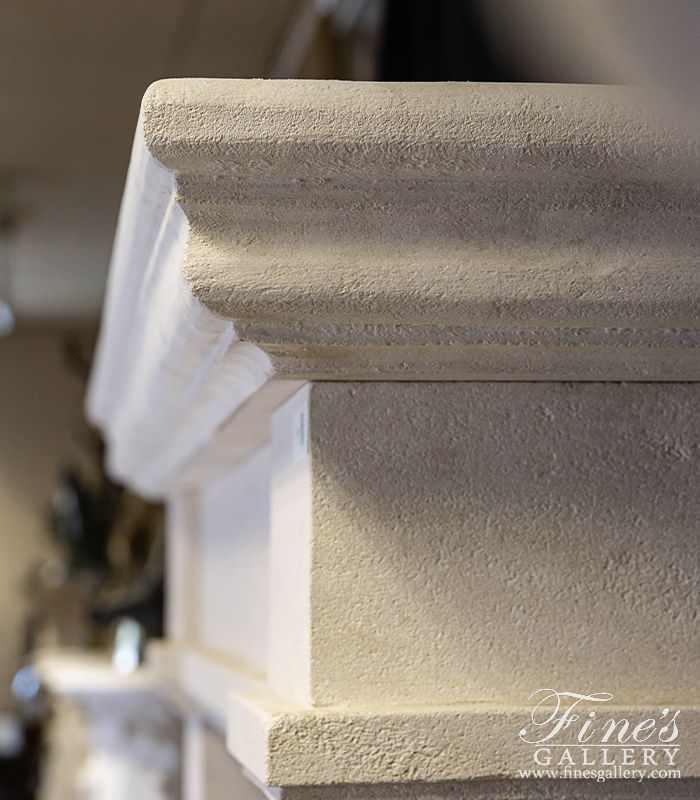 Marble Fireplaces  - Rustic French Limestone Fireplace Mantel - MFP-2511