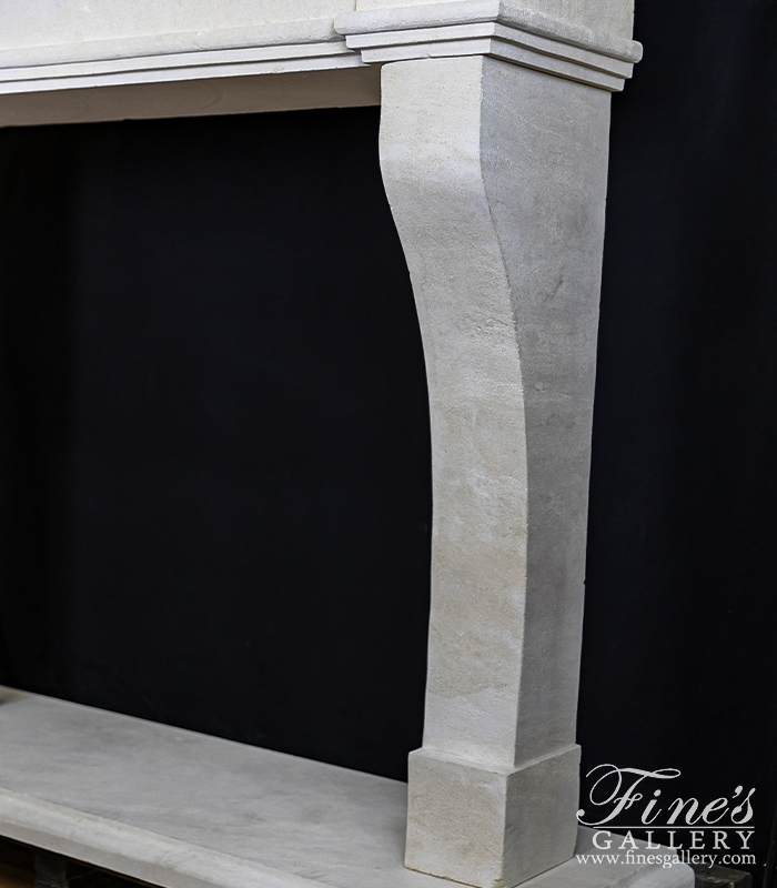 Marble Fireplaces  - Oversized Mantel In Chauvigny Beige French Limestone - MFP-2512