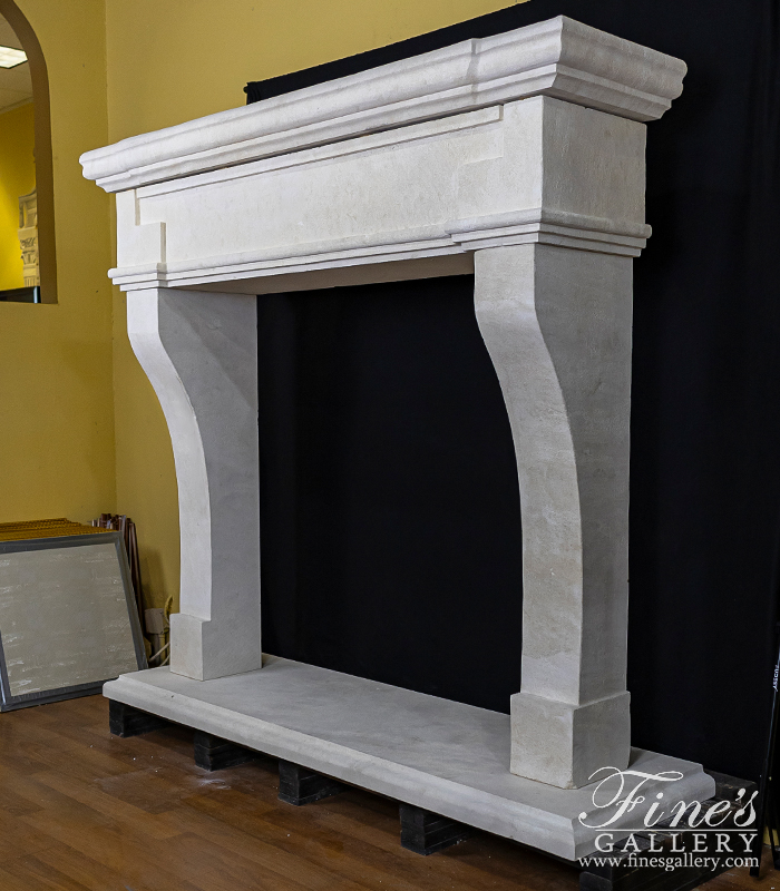 Marble Fireplaces  - Oversized Mantel In Chauvigny Beige French Limestone - MFP-2512