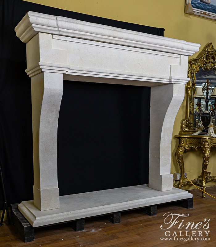 Marble Fireplaces  - Oversized Mantel In Chauvigny Beige French Limestone - MFP-2512