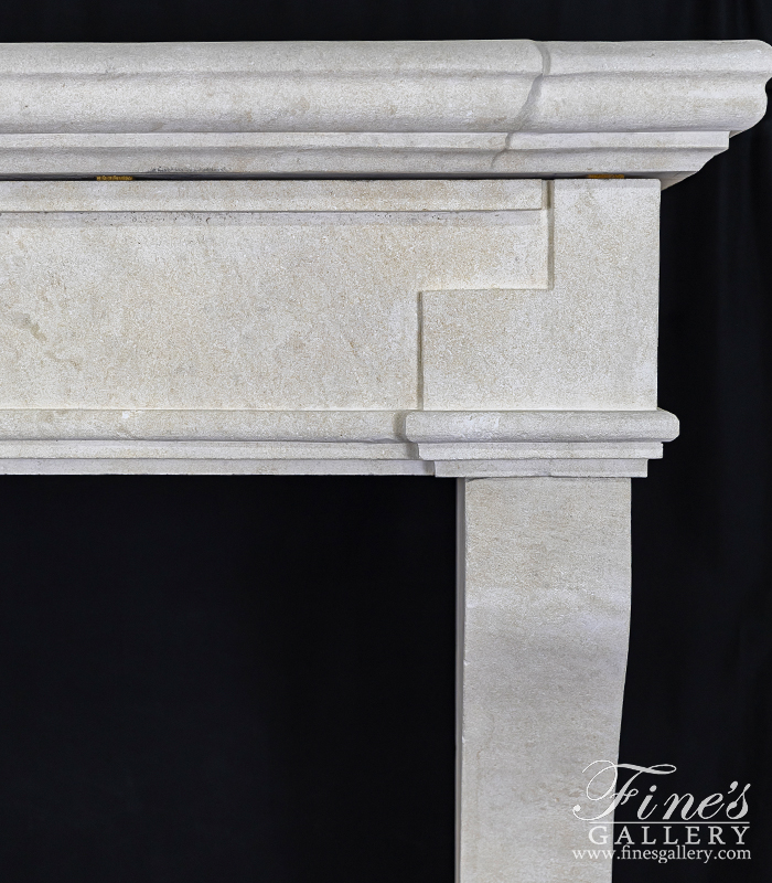 Marble Fireplaces  - Oversized Mantel In Chauvigny Beige French Limestone - MFP-2512