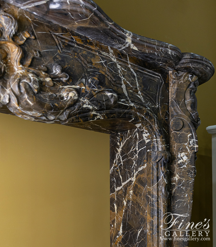 Marble Fireplaces  - Louis XII Mantel In Rare Portoro Marble - MFP-2540