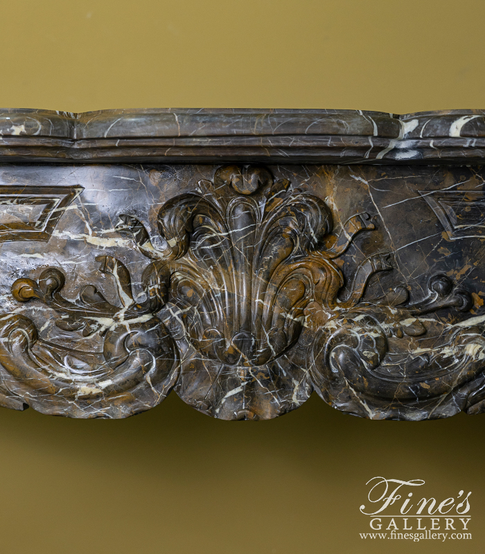 Marble Fireplaces  - Louis XII Mantel In Rare Portoro Marble - MFP-2540