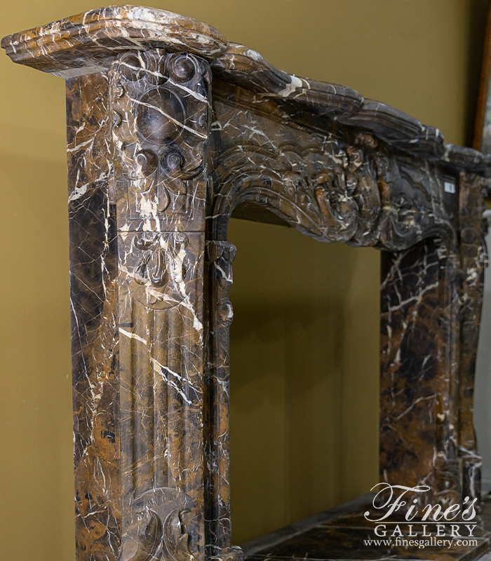 Marble Fireplaces  - Louis XII Mantel In Rare Portoro Marble - MFP-2540