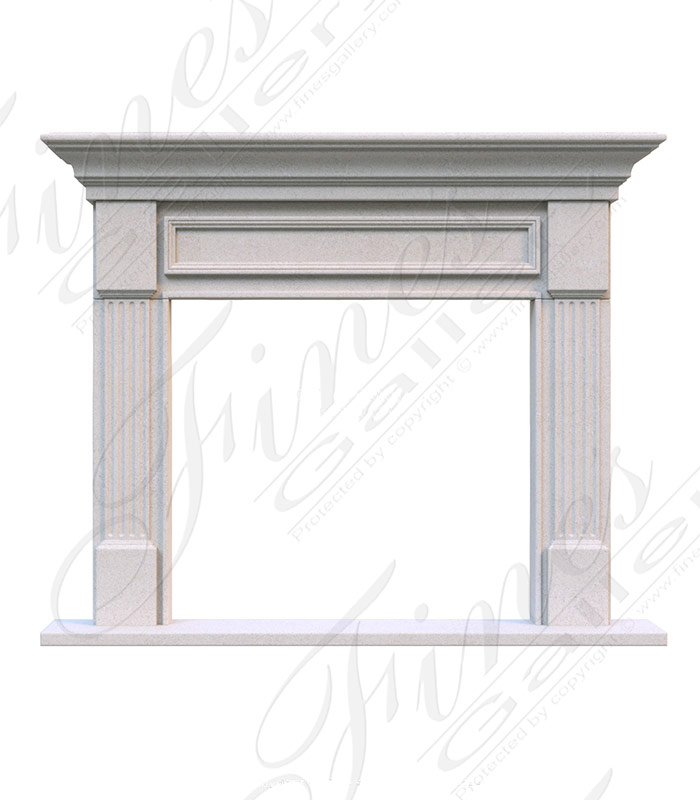 Marble Fireplaces  - Contemporary Classic Fluted Mantel In Thassos White Marble - MFP-2563