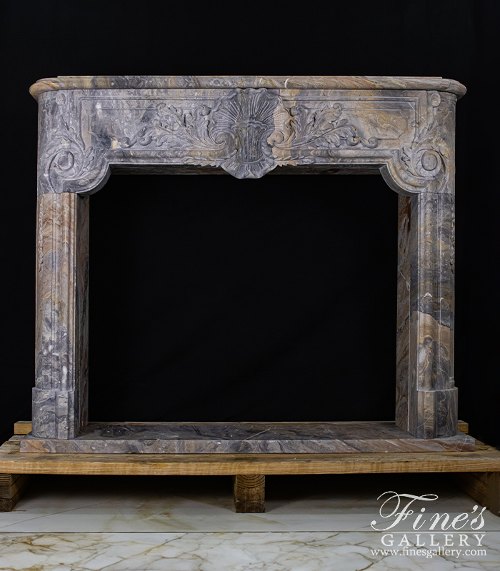 Marble Fireplaces  - Rare Louis XI Mantel In Italian Arabascato Orobico Marble - MFP-2564