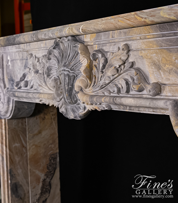 Marble Fireplaces  - Rare Louis XI Mantel In Italian Arabascato Orobico Marble - MFP-2564