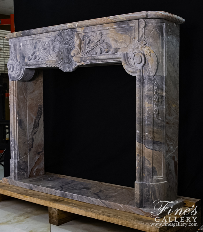 Marble Fireplaces  - Rare Louis XI Mantel In Italian Arabascato Orobico Marble - MFP-2564