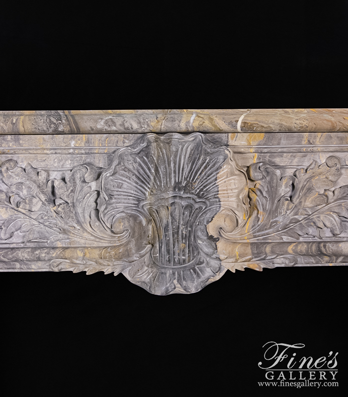 Marble Fireplaces  - Rare Louis XI Mantel In Italian Arabascato Orobico Marble - MFP-2564