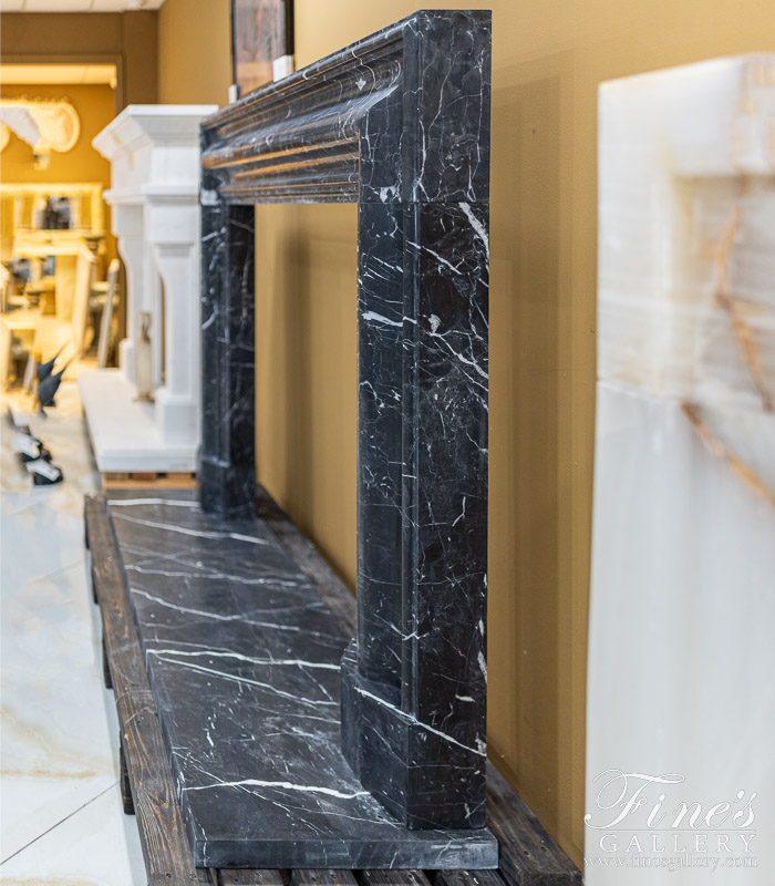 Marble Fireplaces  - Bolection Style Nero Marquina Fireplace Mantel - MFP-2565