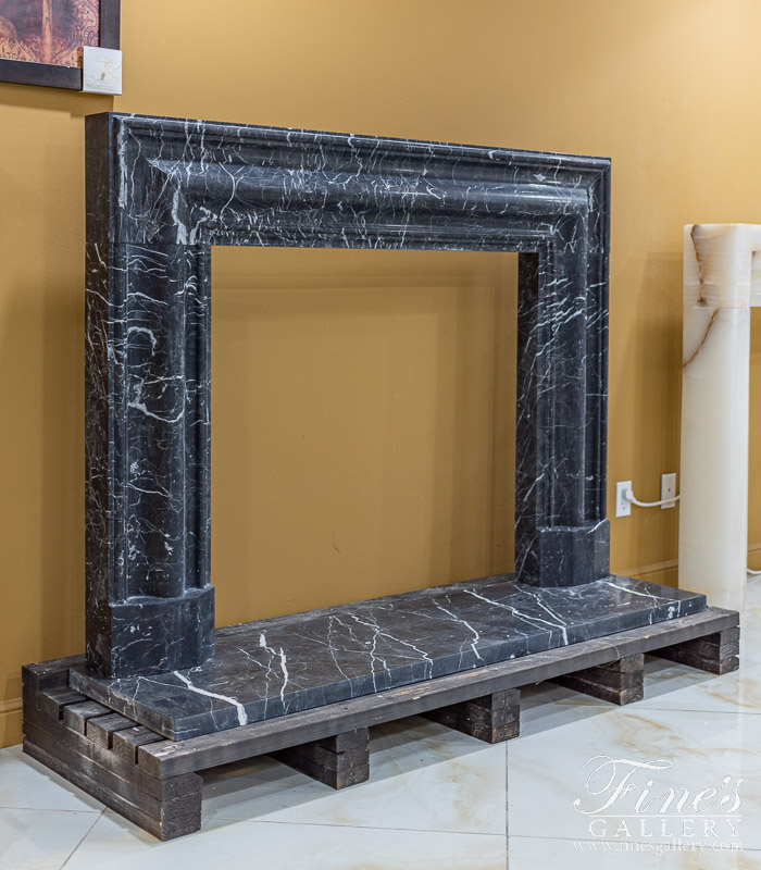 Marble Fireplaces  - Bolection Style Nero Marquina Fireplace Mantel - MFP-2565