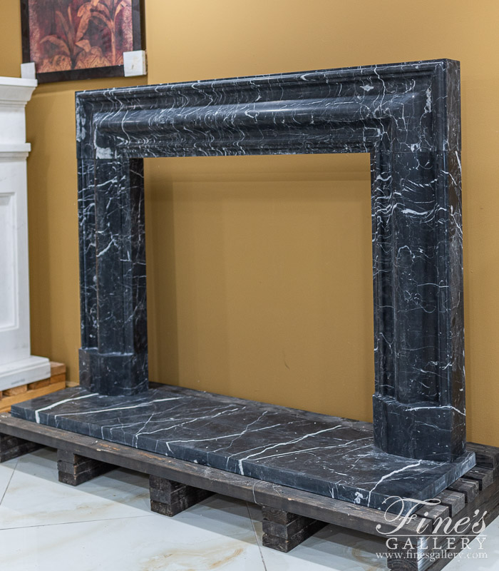 Marble Fireplaces  - Bolection Style Nero Marquina Fireplace Mantel - MFP-2565