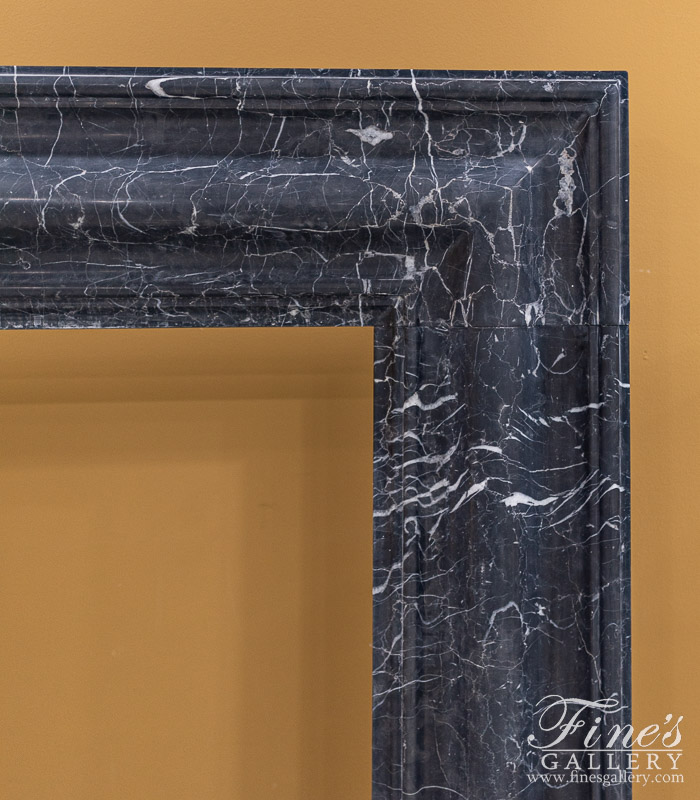 Marble Fireplaces  - Bolection Style Nero Marquina Fireplace Mantel - MFP-2565