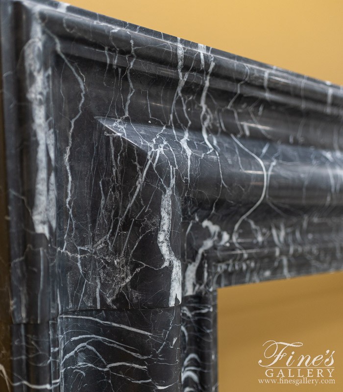 Marble Fireplaces  - Bolection Style Nero Marquina Fireplace Mantel - MFP-2565