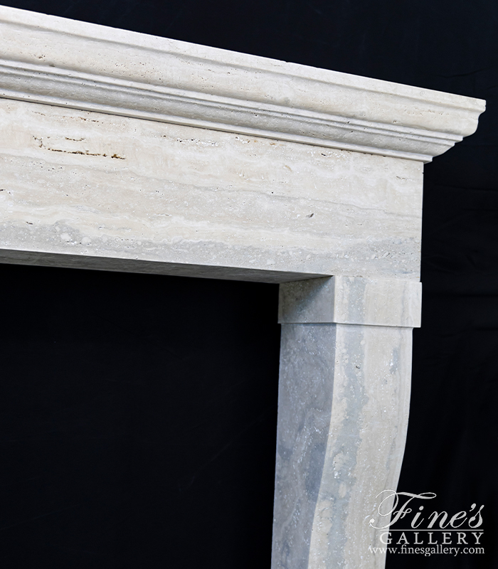 Marble Fireplaces  - Classic Contemporary Style Mantel In Italian Roman Travertine - MFP-2585