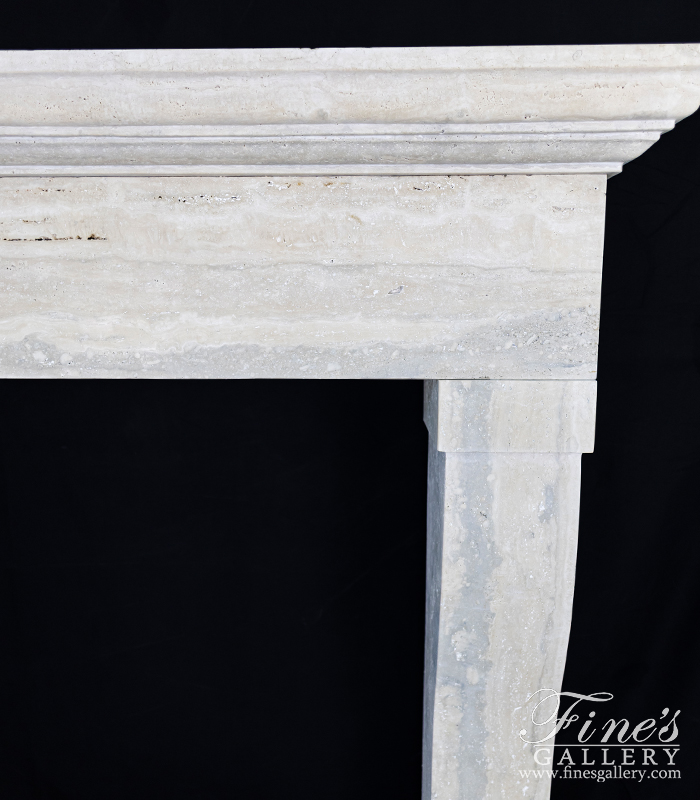 Marble Fireplaces  - Classic Contemporary Style Mantel In Italian Roman Travertine - MFP-2585