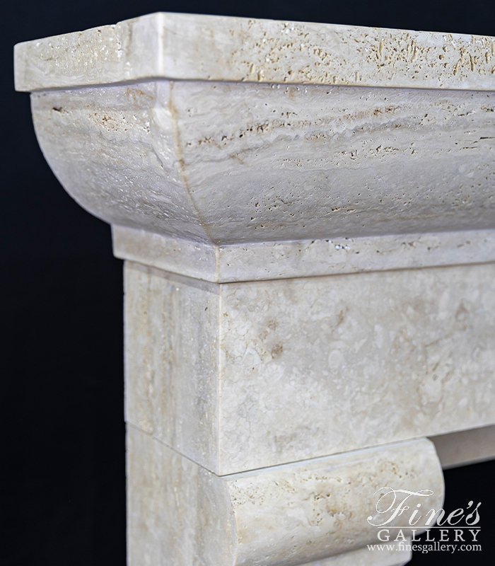 Marble Fireplaces  - A Classic Contemporary Mantel In Italian Roman Travertine - MFP-2586