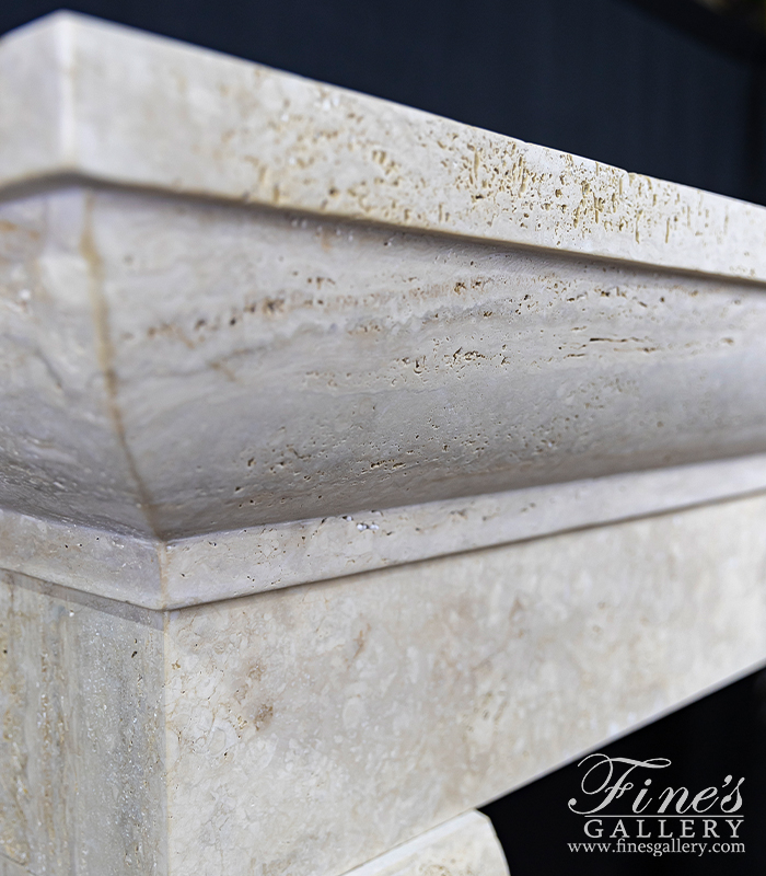 Marble Fireplaces  - A Classic Contemporary Mantel In Italian Roman Travertine - MFP-2586