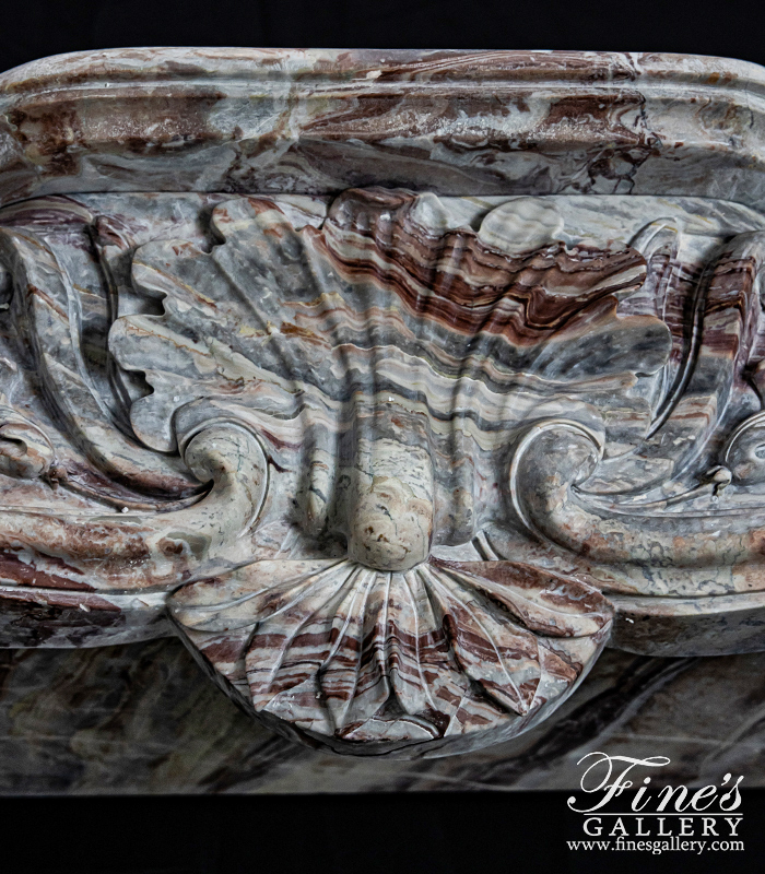 Marble Fireplaces  - A Rare Louis X Antique Style Mantel In Italian Arabascato Orobico Rosso Marble - MFP-2604