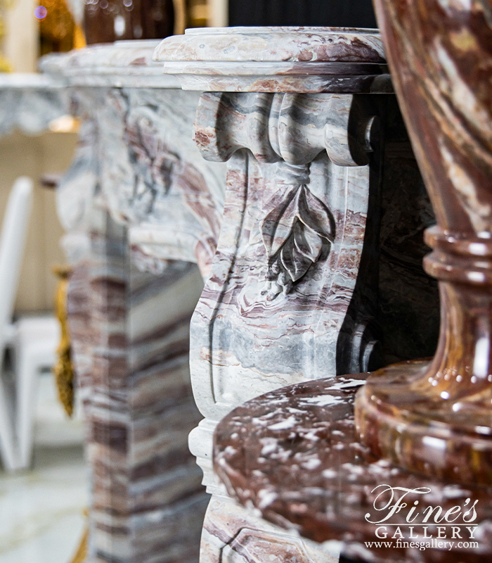 Marble Fireplaces  - A Rare Louis X Antique Style Mantel In Italian Arabascato Orobico Rosso Marble - MFP-2604