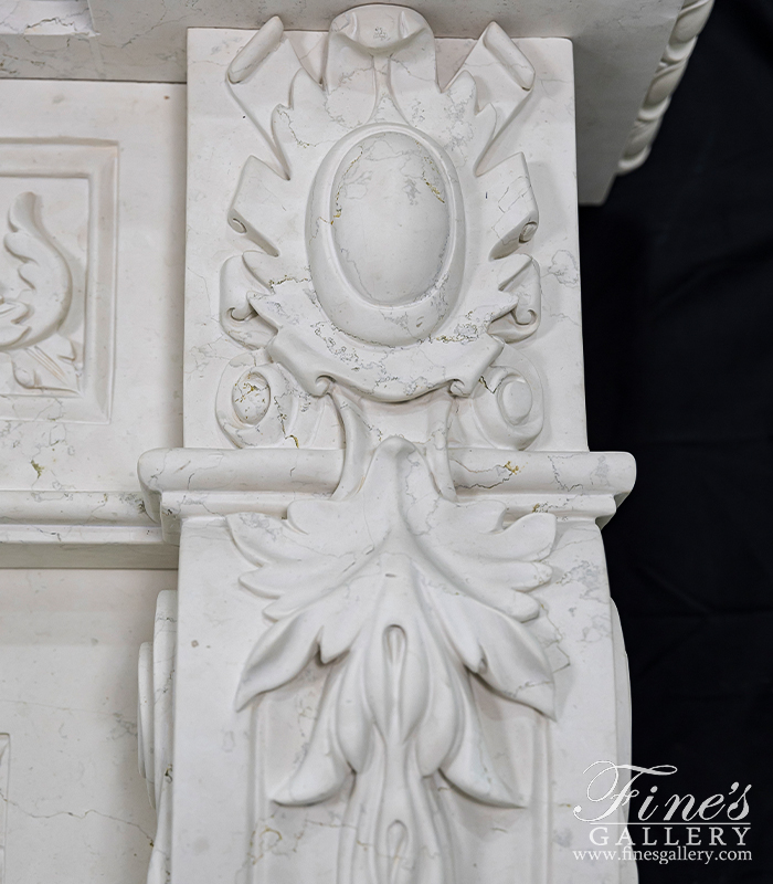 Marble Fireplaces  - An Oversized Italian Style Surround In Bianco Perlino Marble - MFP-2614